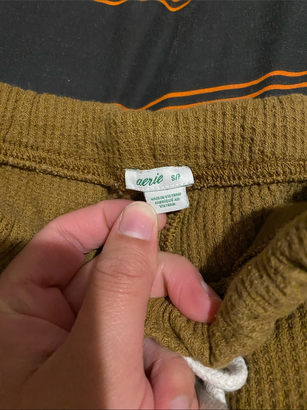 aerie Camel color Waffle-Knit Drawstring Joggers - Picture 2 of 9